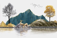 Moderne 3D 8D imperméable canapé mur fond tissu écologique salon paysage peinture pour murs