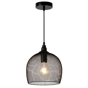 Vintage industrielle schwarze Eisen Metall Mesh Vogelkäfig LED Pendel leuchte Hängelampe für Bar Island Kitchen Restaurant