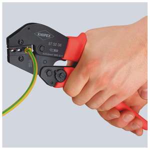 KNIPEX 97 52 09 SB Pince à sertir à deux mains avec poignées en plastique antidérapantes brunies 250 mm (carte libre-service/bliste - Product Image 4