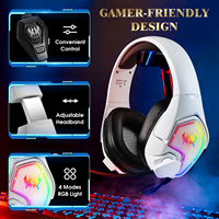 Casque de jeu filaire en promotion, circum-auriculaire, son surround, basses profondes, éclairage RGB, micro anti-bruit pour PC, PS5, PS4, ordinateur portable