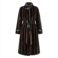 Manteau long en fausse fourrure tissée écologique pour femme Zeyu, avec ceinture, chaud, hiver, duveteux, coupe-vent, élégant, épais, taille ajustable, ODM/OEM