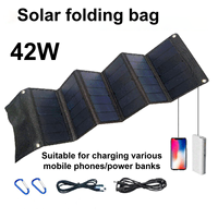 Sunpower Panel Surya Portabel Lipat, Pengisi Daya Panel Surya Mono 10W 20W 28W 42W untuk Luar Ruangan Bepergian