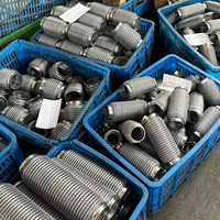 Fournisseurs chinois de tuyaux flexibles en acier inoxydable entrelacé sur mesure de 3,5 pouces, tuyau d'échappement flexible en acier inoxydable poli, soufflet flexible pour voitures