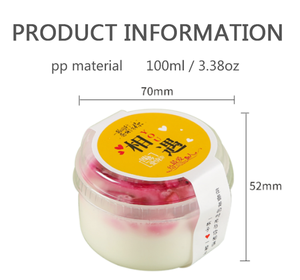 Vasos Redondos para Pudín de 130 ml/4.4 oz con Tapa, Vasitos para Postre Mini Resistentes al Calor, Vasos de Plástico PP Personalizados para <span class=keywords><strong>Mousse</strong></span> y Pastel - Product Image 5