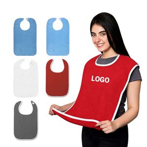 Baberos Reutilizables de Tela de Rizo Personalizados para Adultos, Hombres, Mujeres, Ancianos, Personas Mayores, Discapacitados, Hogares de Ancianos, Protectores de Ropa para Comer, Delantales - Product Image 1
