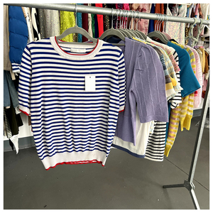 Ropa de marca, venta al por mayor, fardos usados para mujer, camisetas informales de punto de verano, camisas de manga corta, ropa usada, prendas de punto para mujer - Product Image 1