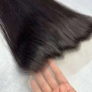 Frontal size 13x4 lace transparent natural straight long length hair 16 inch by Cloudy Hair Collection supplier