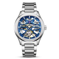 Montre mécanique entièrement automatique pour homme, design créatif, fond transparent évidé, lumineuse