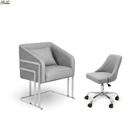 Chaise pivotante de luxe moderne, chaise de réception sans accoudoirs réglable avec base dorée