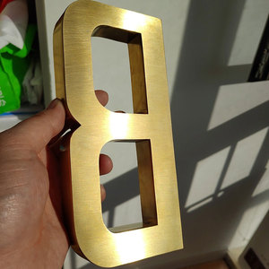 Outdoor Wall Signs Personalised Outside Metal <strong>Letters</strong> <strong>Brass</strong> Brushed Gold Stainless Steel <strong>Letters</strong> - Product Image 2