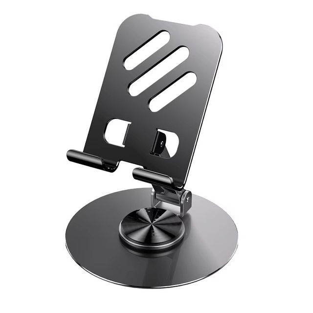 Waterproof Weighted Base Aluminium Alloy Foldable Phone Stand Adjustable Height Stable Anti-Slip Support for Video Viewing