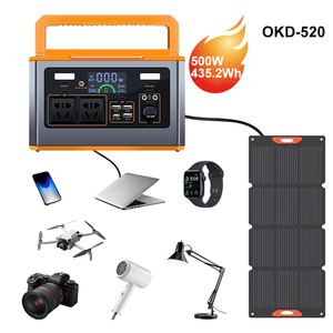 สถานีชาร์จพลังงานแสงอาทิตย์แบบพกพา 500W 435.2Wh พร้อมแบตเตอรี่ LiFePO4 ระบบ MPPT ชาร์จไร้สาย พอร์ต RV คลื่นไซน์บริสุทธิ์ - Product Image 1