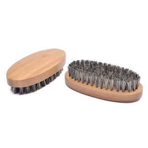 Brosse à <span class=keywords><strong>barbe</strong></span> et ciseaux en bois et poils de sanglier de haute qualité avec logo personnalisé pour hommes - Product Image 4