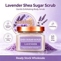 Gommage corporel au sucre de karité et à la lavande, gommage corporel au sel de mer, hydratant, exfoliant, aromathérapie, pour tous types de peau