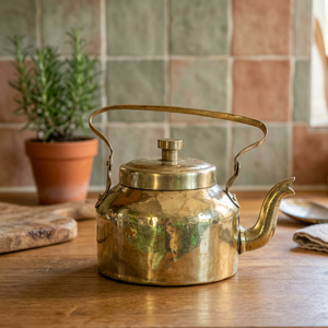 Vintage <b>Metal</b> <b>Teapot</b> With Lid And <b>Metal</b> Handle Water Pots Kettles - Product Image 4