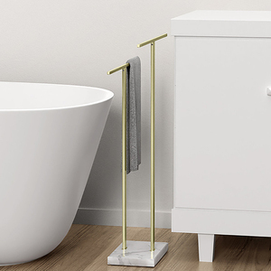 Moderno Toallero Doble Dorado de Pared con Base de Hierro, Soporte de Lujo para Toallas de Baño para Hogar, Hotel, Spa, Diseño Multifuncional - Product Image 1
