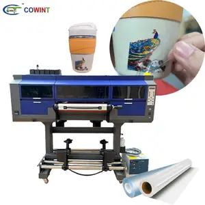 Cowint 2023 nova tecnologia UV DTF Máquina de Impressão Para Garrafas Caneca Madeira Tudo Em Uma Imagem Impressora UV com laminador AB Film