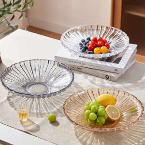 Plateau à fruits en verre cristal rond, assiette à collations pour fête, maison, salon, plat décoratif - Product Image 4