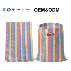Bolsa Tejida de PP a Rayas de Colores Personalizada con <span class=keywords><strong>Precio</strong></span> de Fábrica, con Impresión de Logotipo, <span class=keywords><strong>Saco</strong></span> de Polipropileno para Compras y Almacenamiento - Product Image 1