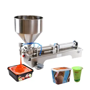 Semi automatic ice cream gelato liquid paste filling machine/beverage honey cream piston paste liquid filler