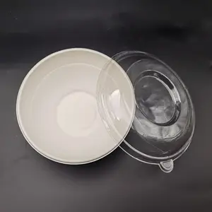 Bowl With Lid Disposable Biodegradable Bagasse Sugarcane Round Bowl With Lid