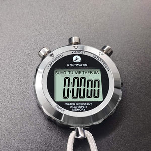 Chronomètre, chronomètre en métal pour le sport, minuteur pour entraîneur sportif, course à pied avec chronométrage de précision à 0,01 seconde, horloge, alarme - Product Image 2