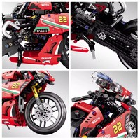PANDAS 470 pièces City Sports Rapid Racing Moc Moto Briques Jouets Modèle Technique Blocs de Construction DIY Jouets Éducatifs Cadeau
