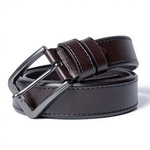 Cinturón de Cuero Genuino de Vaca para Hombre, Color Sólido, Hebilla de Pin, Estilo Formal, Duradero, Moldeado en una Sola Pieza - Product Image 2
