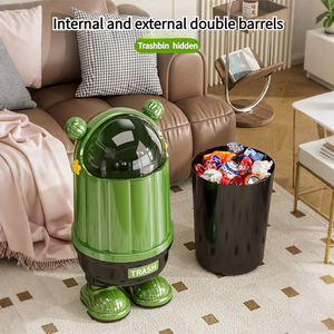 Cartoon Design Flip-Top Waste <strong>Bin</strong> Durable PP <strong>Plastic</strong> <strong>Lid</strong> for Easy Cleaning for Home Kitchen Bathroom or Outdoor Use - Product Image 6