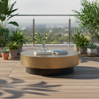 Ensemble de table basse ovale de luxe moderne en acier inoxydable King CT-24 avec matériau en métal inoxydable, meubles de salon