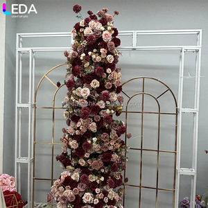 Decoración LEDA para Eventos y Fiestas, Camino de Mesa de Flores Rosadas Hecho a Mano, Fondo de Flores Largo para Bodas - Product Image 3
