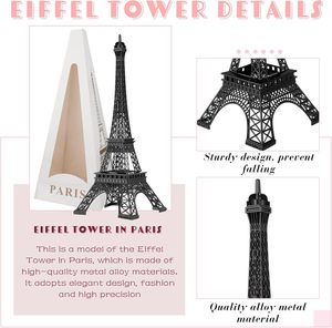 Therwen Set di 6 Statue della Torre <span class=keywords><strong>Eiffel</strong></span> da 15'' in Lega Metallica, Tema Architettonico Francese di Parigi, Oggetto da Collezione, Decorazione per Feste, Regalo, Decorazione per Torte - Product Image 4
