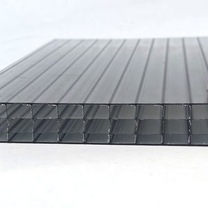 Hojas huecas de policarbonato resistentes a los rayos UV transparentes modernas Hoja de PC de doble capa de fácil instalación Policarbonato de cuatro paredes - Product Image 1