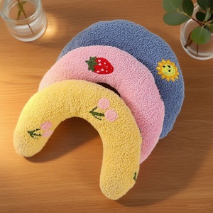 Sevimli U Şekilli Evcil Hayvan Boyun Yastığı Yumuşak Teddy Polar İnci Pamuk Dolgulu Servikal Destek Derin Uyku İçin Çıkarılabilir Yıkanabilir Kediler İçin - Product Image 2