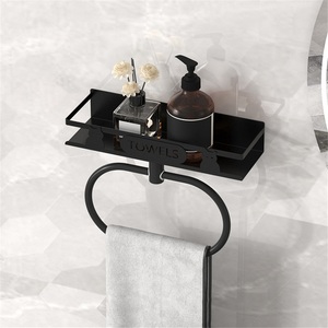 <b>Kitchen</b> Standing Type Double-tier Modern Stainless Steel Towel <b>Rack</b> with Integrated Multi-function Storage for Toiletries - Product Image 6