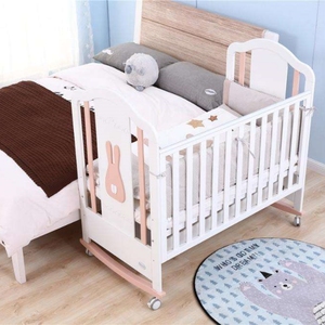 Novedades en Muebles para Bebés, <span class=keywords><strong>Cuna</strong></span> de Madera de Pino Macizo Blanca, <span class=keywords><strong>Cuna</strong></span> para Bebé, Cama Infantil de Madera con Ruedas y Cajones de Almacenamiento - Product Image 3