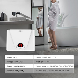 Electric Instant Water Heater 5500W Portable <b>Shower</b> Heater IPX4 Waterproof For Home Hotel Commercial Use - Product Image 4