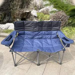 Double chaise pliante portable avec logo personnalisé chaise de camp à usage intensif chaise de loisirs de plage pliante rembourrée