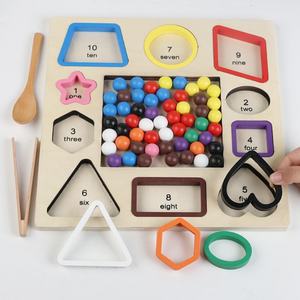 การจัดหมวดหมู่คลิปลูกปัดเกมการเรียงลำดับสีของเล่นรูปร่างที่ตรงกับการรับรู้คณะกรรมการการเรียนรู้ทางการศึกษาช่วย<span class=keywords><strong>สอน</strong></span> - Product Image 4