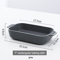 Plat de cuisson rectangulaire résistant à la chaleur pour four à micro-ondes de 7 pouces, plats de cuisson en porcelaine, ustensiles de cuisson en céramique pour la cuisine domestique