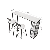 Ensemble de table à manger personnalisable, style nordique, en fer et ardoise, pour hôtel, bar ou ferme moderne