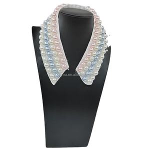Collar de perlas JJ JJOA hecho a mano de fábrica, accesorios de cuello desmontable rosa y azul <span class=keywords><strong>para</strong></span> mujer, Collar falso Jack Jill Inc - Product Image 2