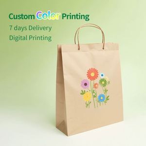 Reusable Customized Logo Size Printing Branded Packaging <b>Craft</b> Paper Shopping Gift <b>Bag</b> Food Packaging Takeaway Paper <b>Bags</b> - Product Image 4