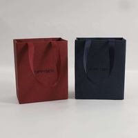 Sac cadeau en papier kraft blanc de luxe imprimé sur mesure avec poignée en ruban pour l'artisanat, l'achat de bougies, personnalisé avec votre propre logo