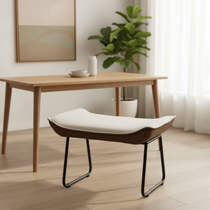 Repose-pieds ottoman en métal pour canapé, chaise à bascule, design nordique, revêtement en tissu technologique - Product Image 2