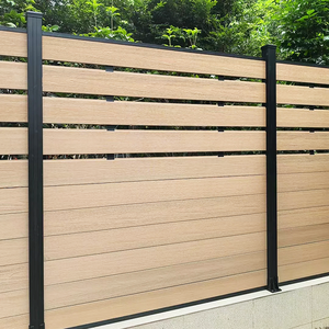 Panneaux de clôture murale en aluminium WPC de 2 mètres faciles à installer pour jardin extérieur Clôture de sécurité bon marché avec surface enduite Faible entretien - Product Image 1