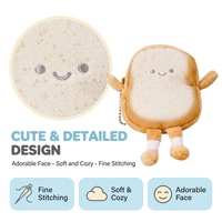 Porte-monnaie en peluche Toast, porte-clés, pochette zippée, breloque de sac en peluche, portefeuille en peluche doux, personnalisable OEM, vente en gros, prêt à être expédié