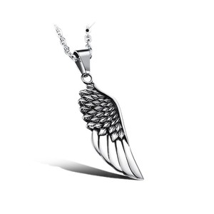 Accessories European and American Trendy Men's Rock Fashion <b>Angel</b> Wings Pendant Stainless Steel Wings Men's Necklace - Product Image 4