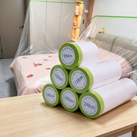 Pita Masker Plastik Pelindung Cat Pre-applied Langsung dari Pabrik, Film Penutup untuk Melindungi Cat Mobil dan Furnitur