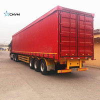 3 essieux fermé Cargo Trailer Dry Van Box Side Rideau Transport Van Aluminium Acier 50 tonnes Van Truck Box Semi Trailer